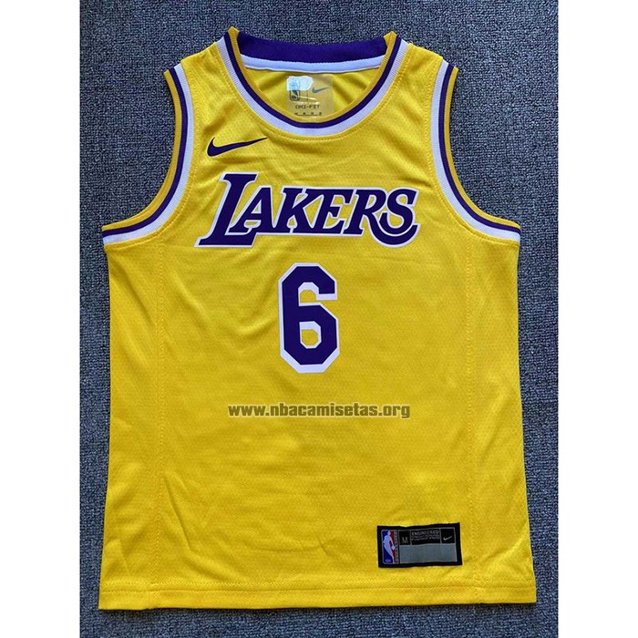 Camiseta Nino Los Angeles Lakers LeBron James NO 6 Icon 2022-23 Amarillo